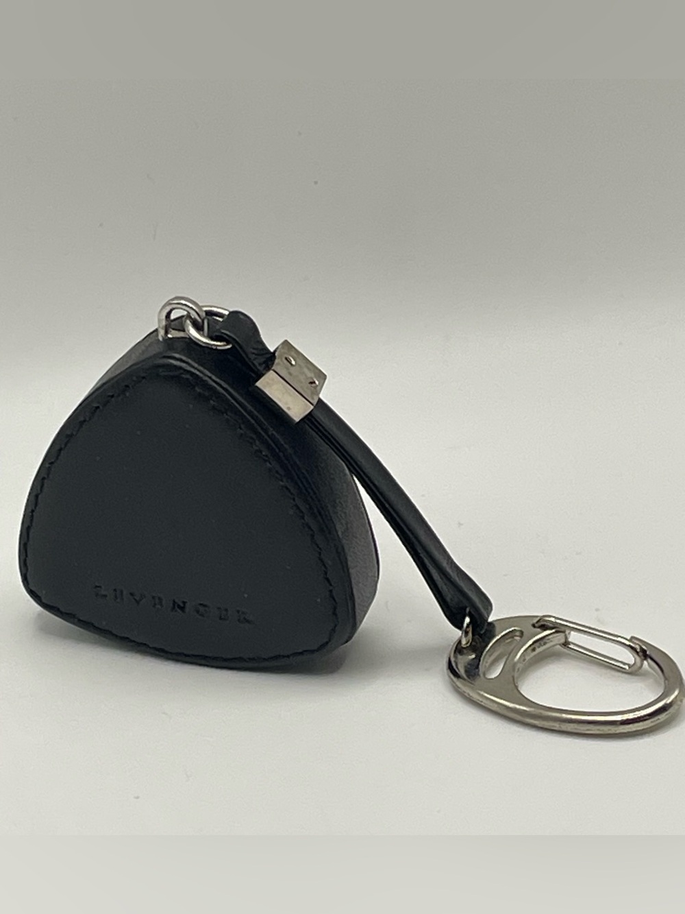 Levenger Black Leather Triangular 79" Retractable Metal Tape Measure - RARE FIND